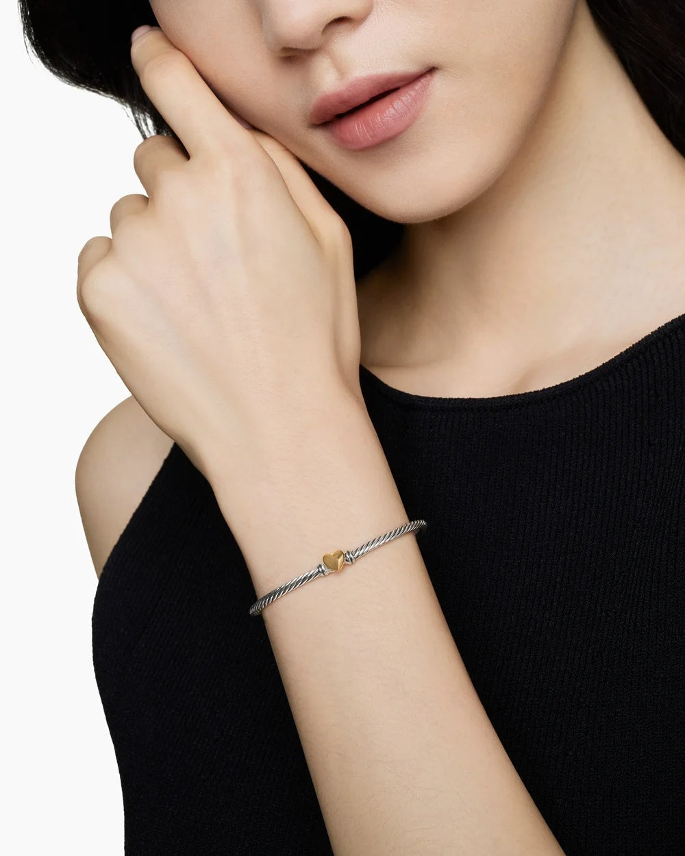 Cable Heart Station Bracelet-Bracelets-Blizzm