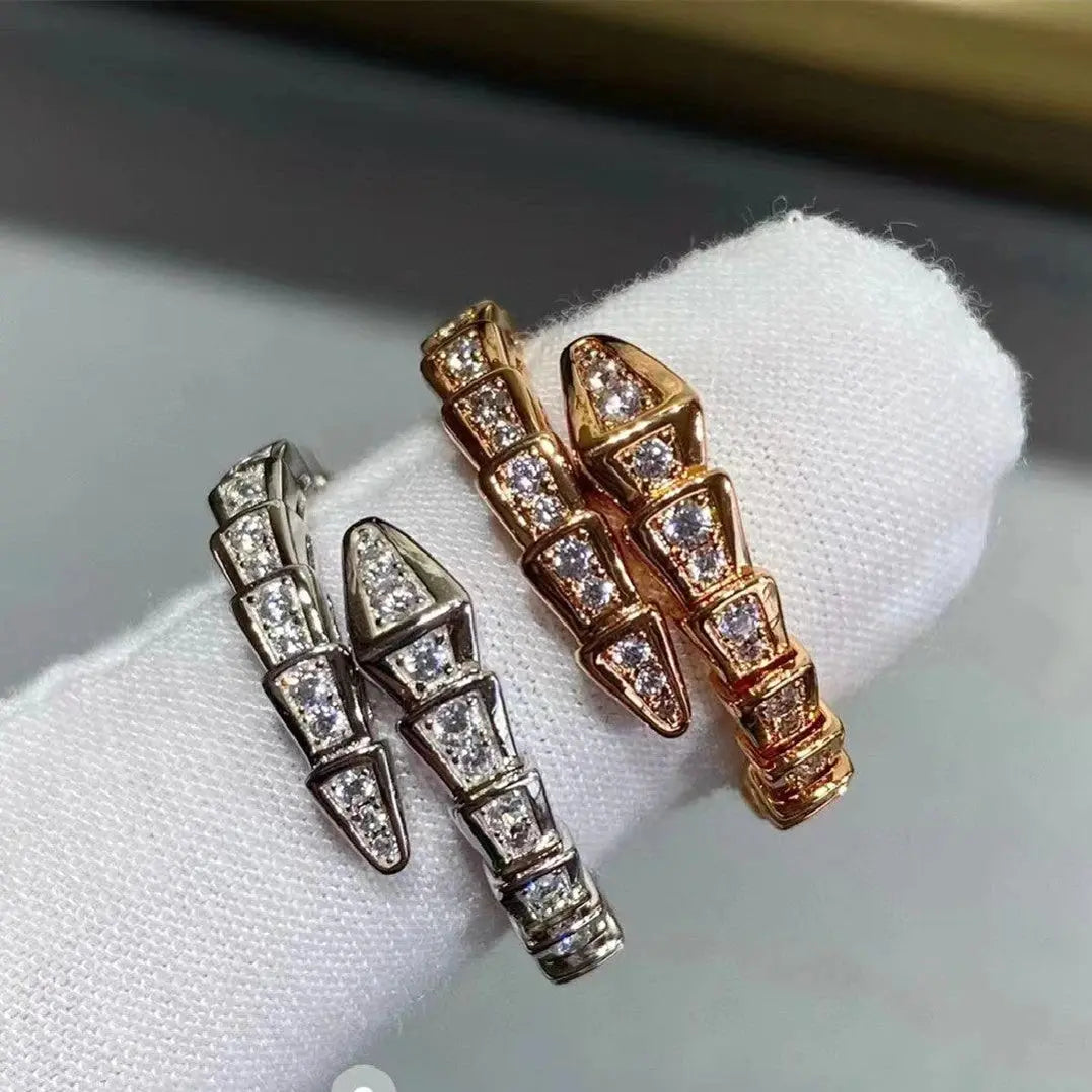 Elegant Sinuous Wrap Ring-Rings-Blizzm