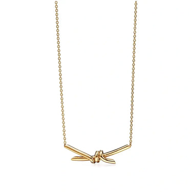 Luminous Pavé Knot Necklace-Necklaces-Blizzm