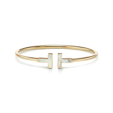 Mother of Pearl Wire Bangle-Bracelets-Blizzm