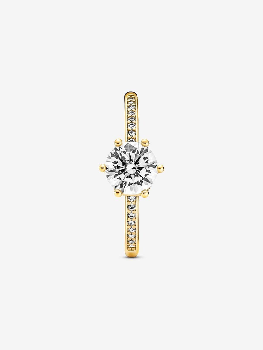 Princess Crown Solitaire Ring-Rings-Blizzm