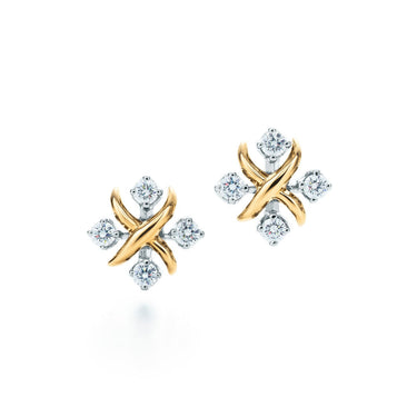 Sixteen Stone X-Motif Crystal Earrings-Earrings-Blizzm