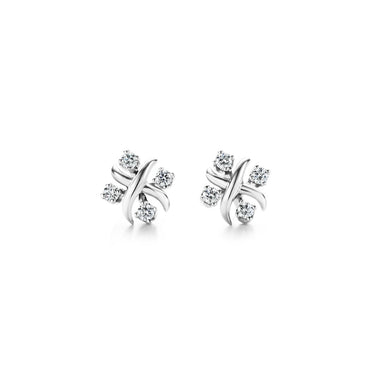 Sixteen Stone X-Motif Crystal Earrings-Earrings-Blizzm