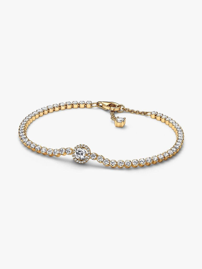 Sparkling Halo Tennis Bracelet