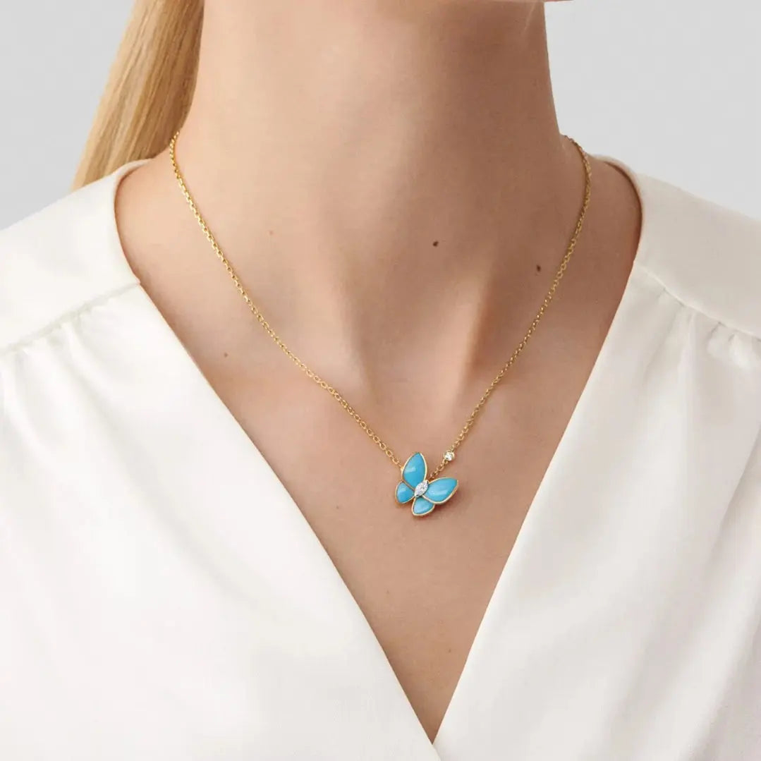 Two Butterfly Necklace-Necklaces-Blizzm