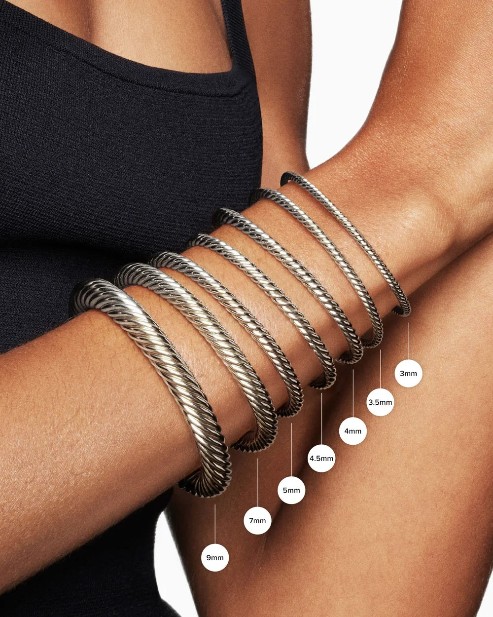 Two Tone Cable Bracelet-Bracelets-Blizzm