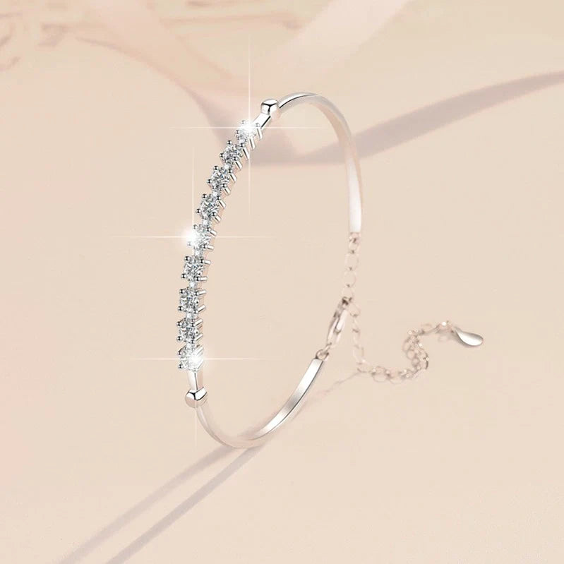 Moissanite Halo Bangle Bracele