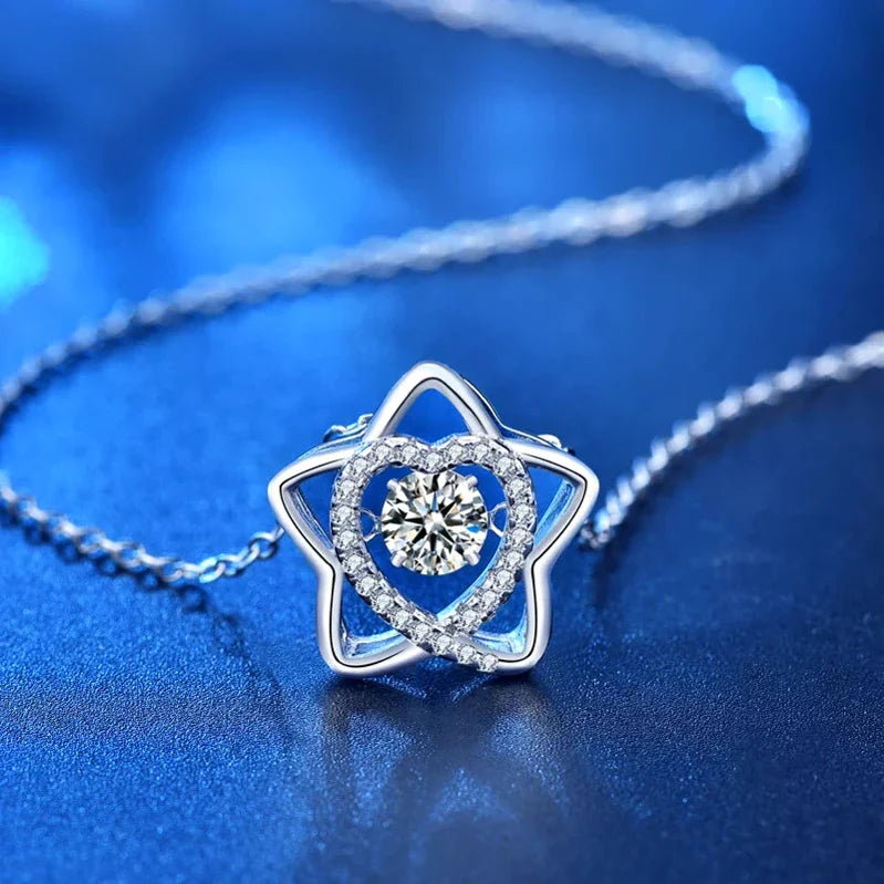 Moissanite Heart Pendant Necklace