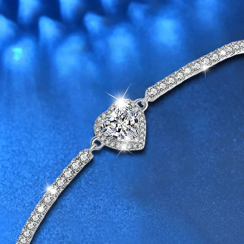 Levandor Sterling Silver Moissanite Bracelet