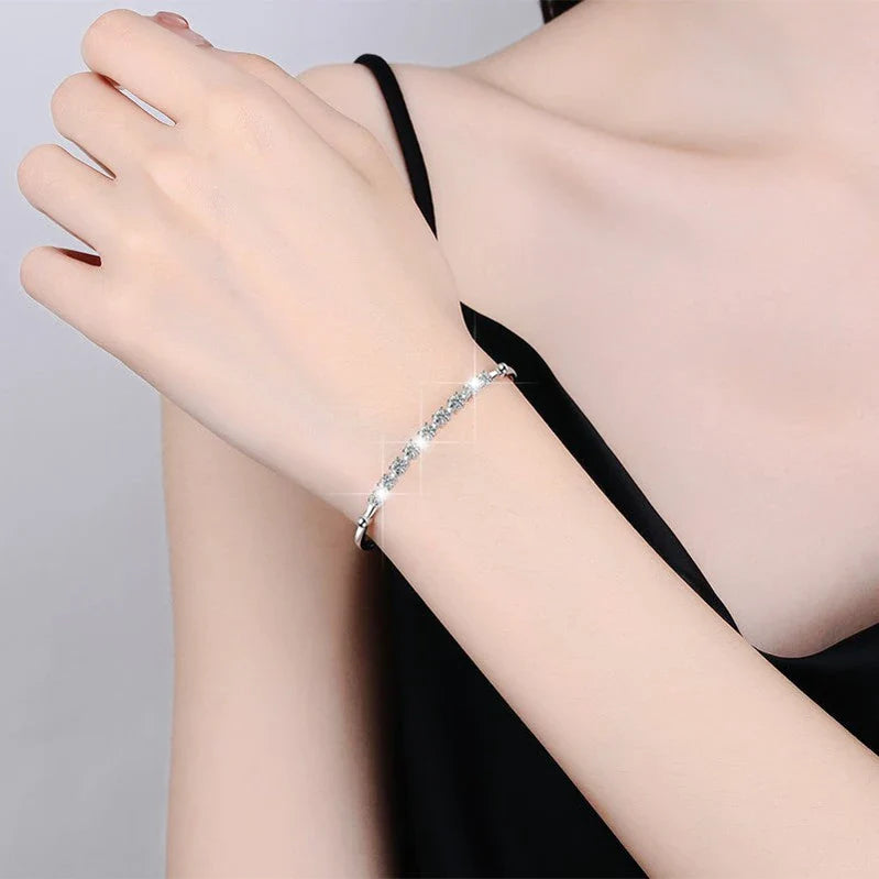 Moissanite Halo Bangle Bracele
