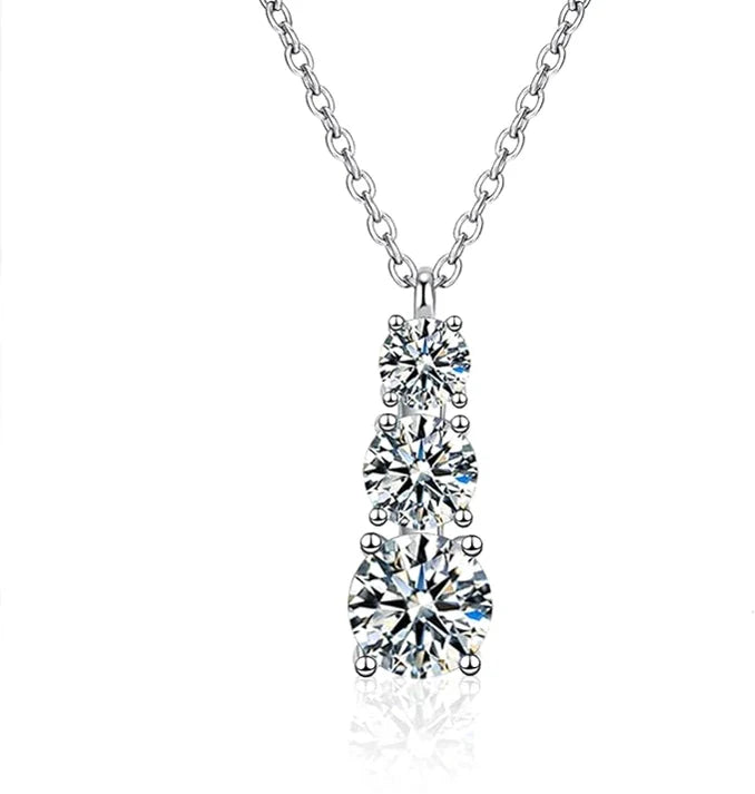 Moissanite Heart Silver Necklace