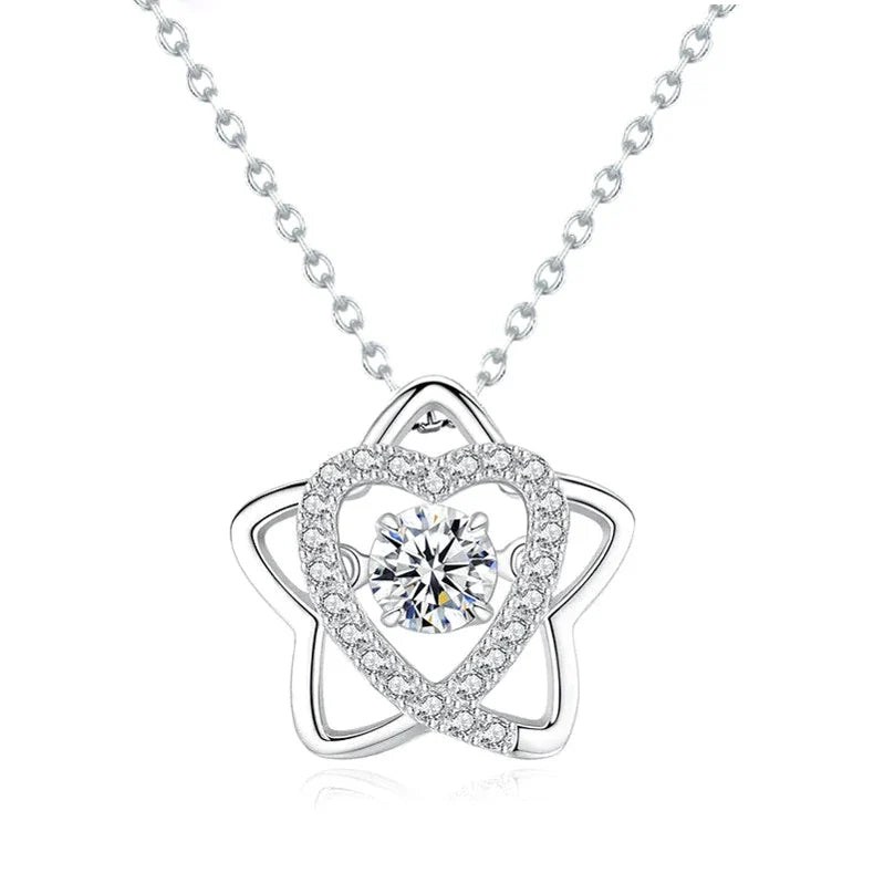Moissanite Heart Pendant Necklace