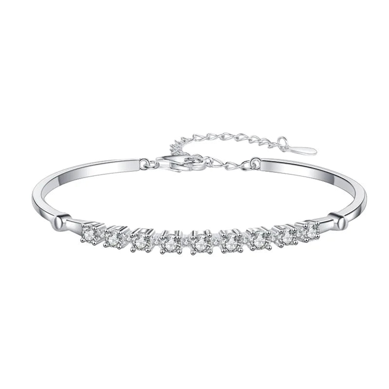 Moissanite Halo Bangle Bracele