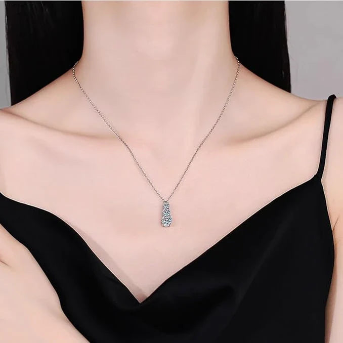 Moissanite Heart Silver Necklace
