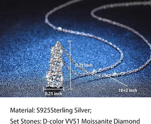 Moissanite Heart Silver Necklace