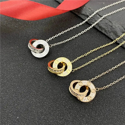 Amour Intertwined Necklace - Crystal-Necklaces-Blizzm