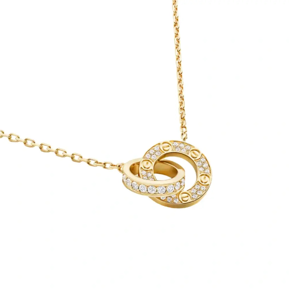 Amour Intertwined Necklace - Crystal-Necklaces-Blizzm