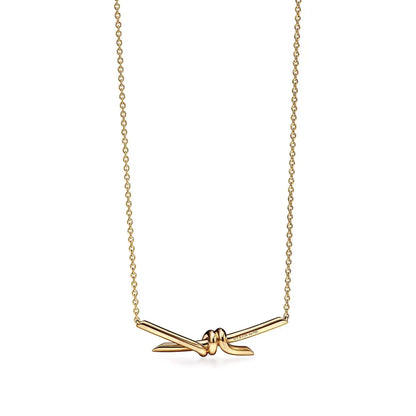 Aura Gilded Knot Necklace-Necklaces-Blizzm