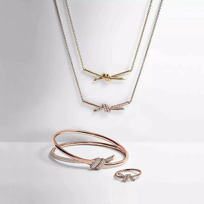 Aura Gilded Knot Necklace-Necklaces-Blizzm
