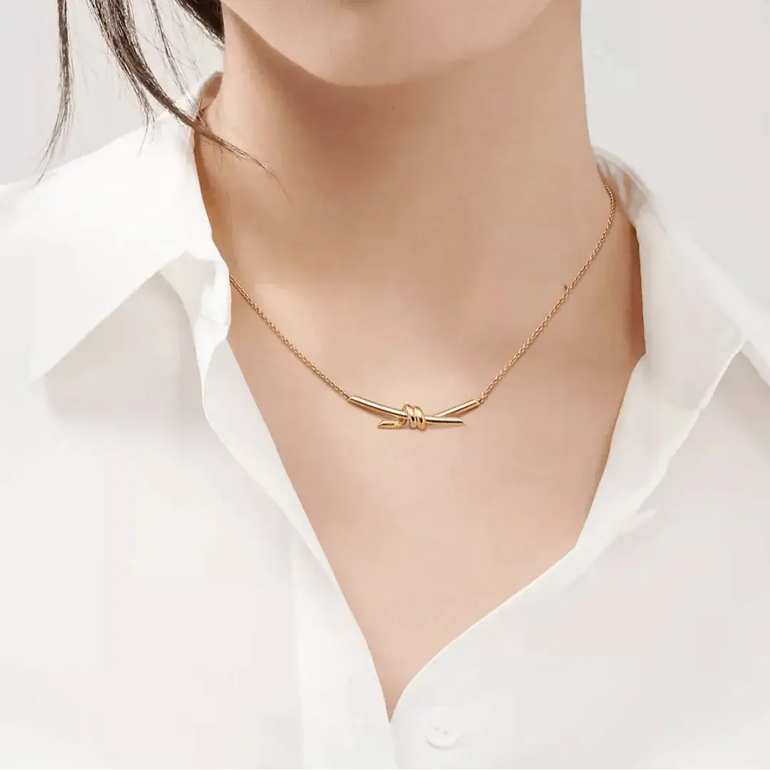 Aura Gilded Knot Necklace-Necklaces-Blizzm