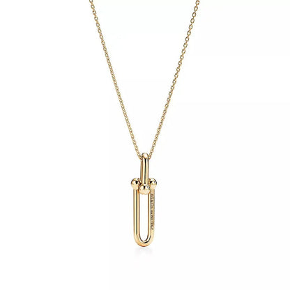 Auriel Elongated Link Pendant-Necklaces-Blizzm