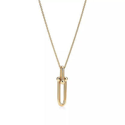Auriel Elongated Link Pendant-Necklaces-Blizzm