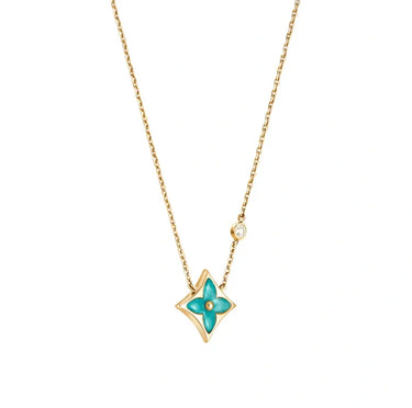 Color Muse Star Necklace - Green-Necklaces-Blizzm