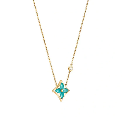 Color Muse Star Necklace - Green-Necklaces-Blizzm