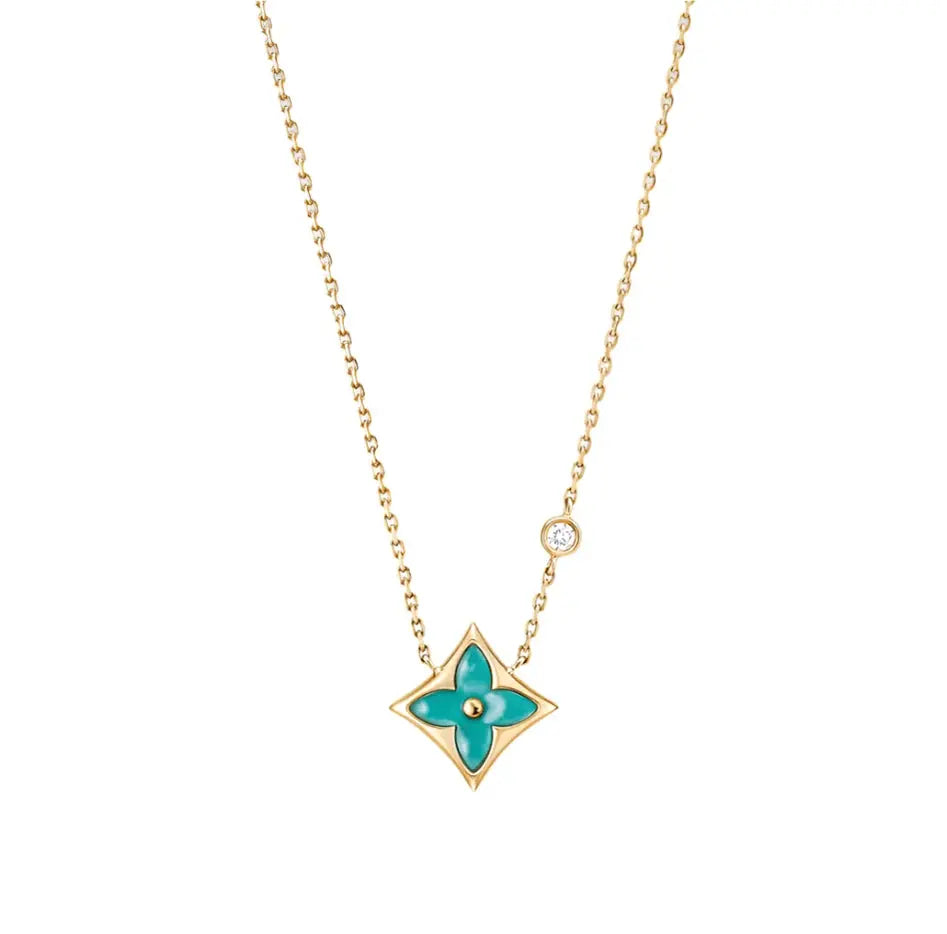 Color Muse Star Necklace - Green-Necklaces-Blizzm