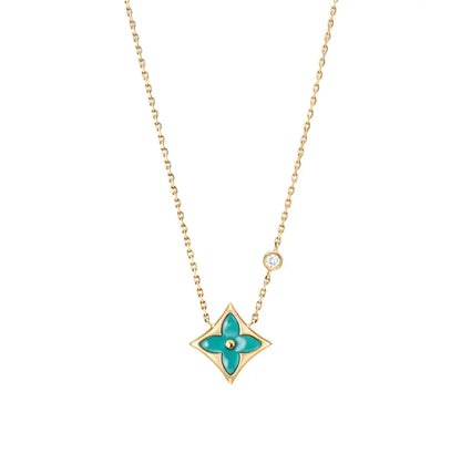 Color Muse Star Necklace - Green-Necklaces-Blizzm