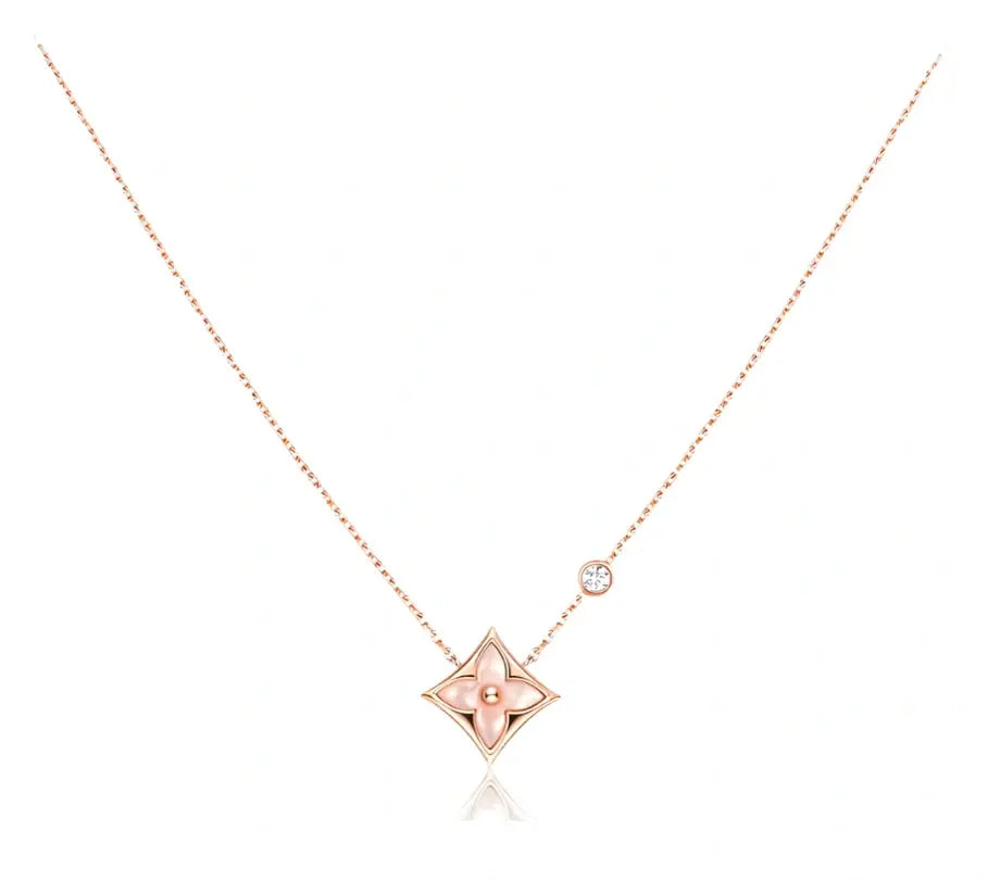 Color Muse Star Necklace - Pink-Necklaces-Blizzm