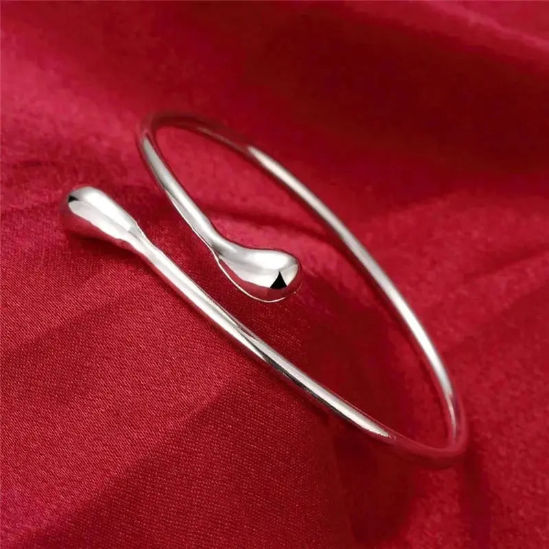Elongated Teardrop Bangle-Bracelets-Blizzm