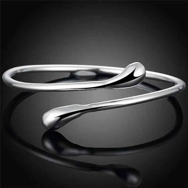 Elongated Teardrop Bangle-Bracelets-Blizzm