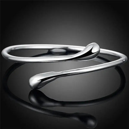Elongated Teardrop Bangle-Bracelets-Blizzm