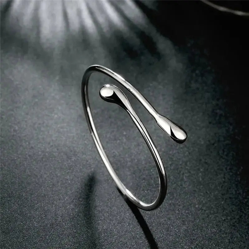 Elongated Teardrop Bangle-Bracelets-Blizzm
