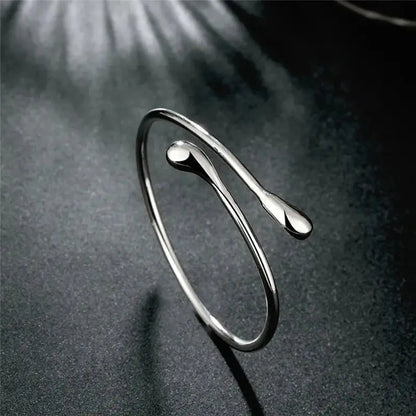 Elongated Teardrop Bangle-Bracelets-Blizzm