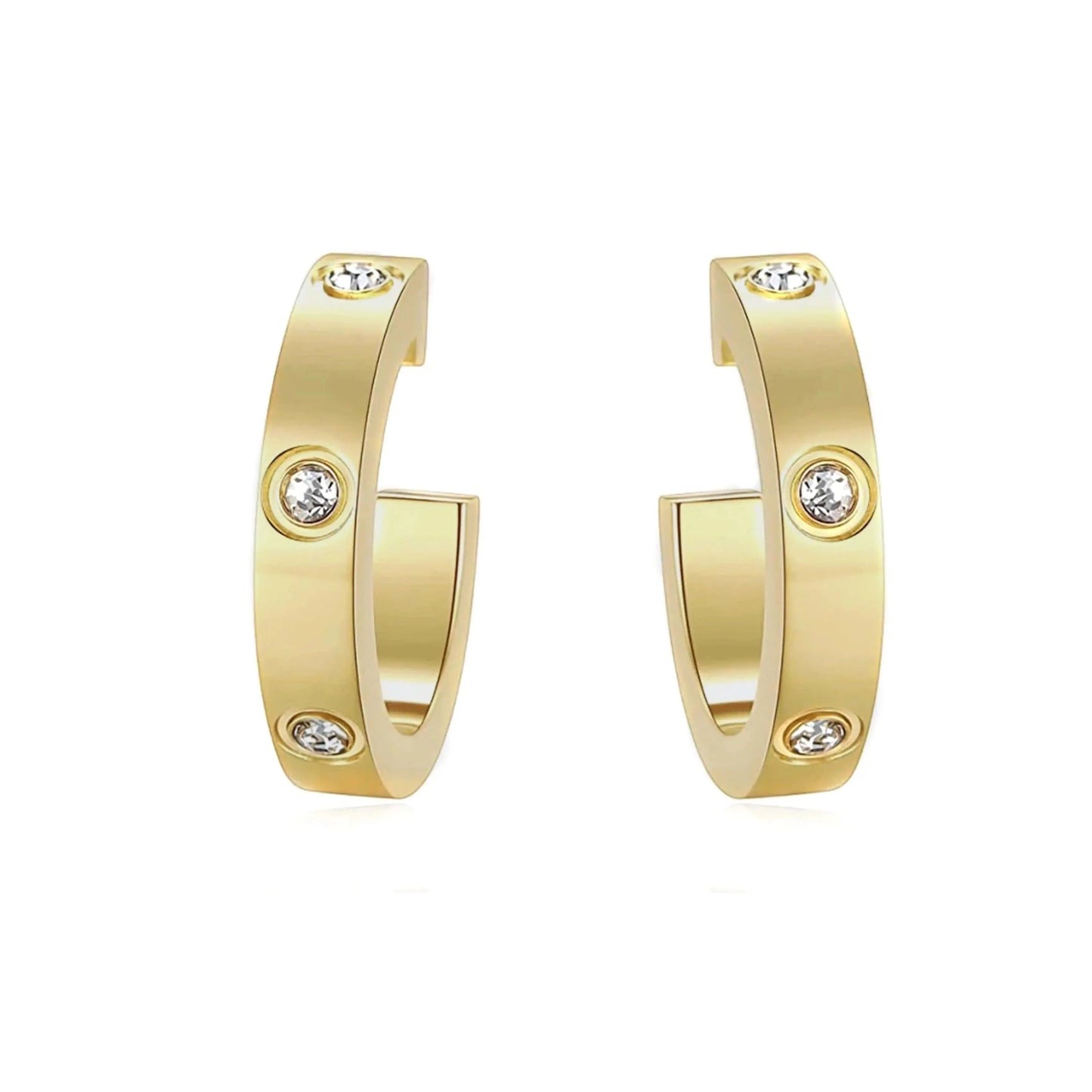 Eternity Screw-Motif Hoops-Earrings-Blizzm