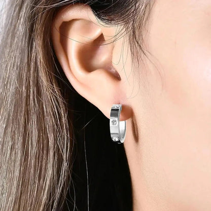 Eternity Screw-Motif Hoops-Earrings-Blizzm