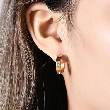 Eternity Screw-Motif Hoops-Earrings-Blizzm
