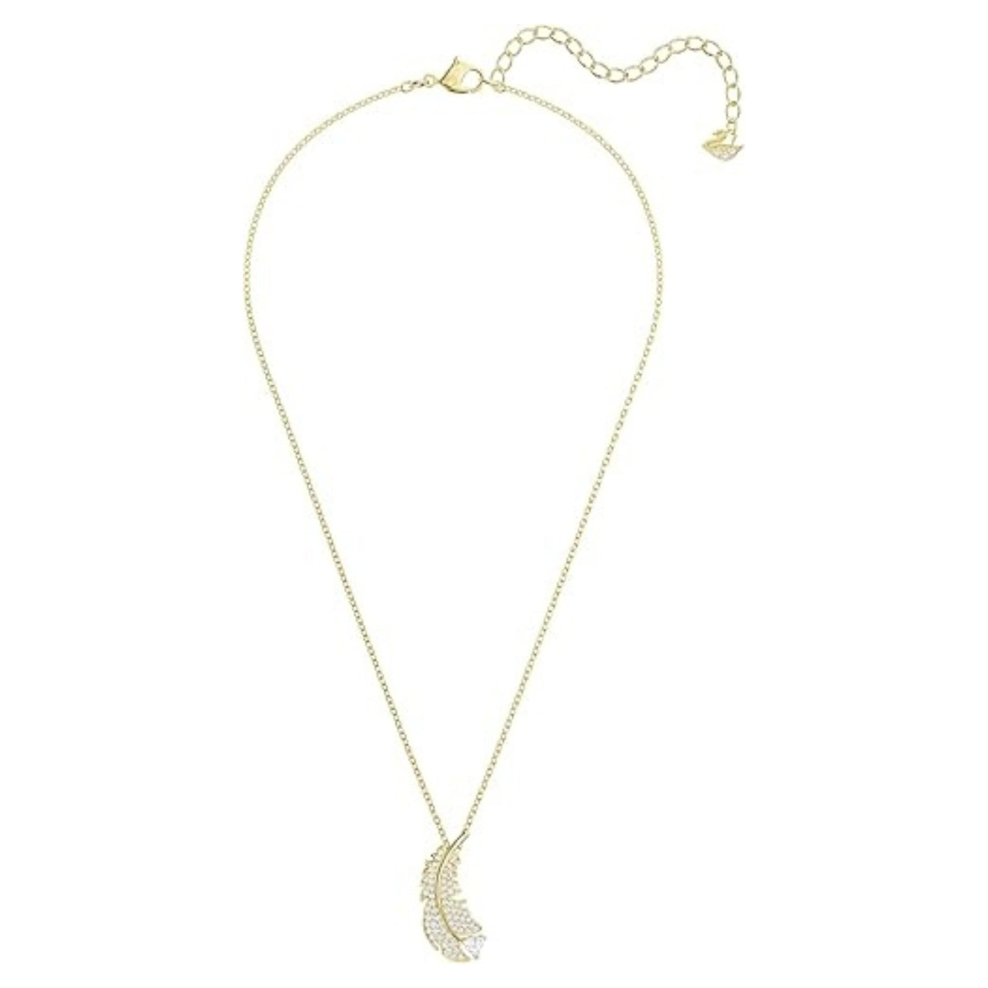Golden Feather Radiance Necklace-Necklaces-Blizzm