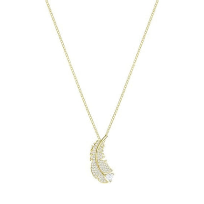 Golden Feather Radiance Necklace-Necklaces-Blizzm