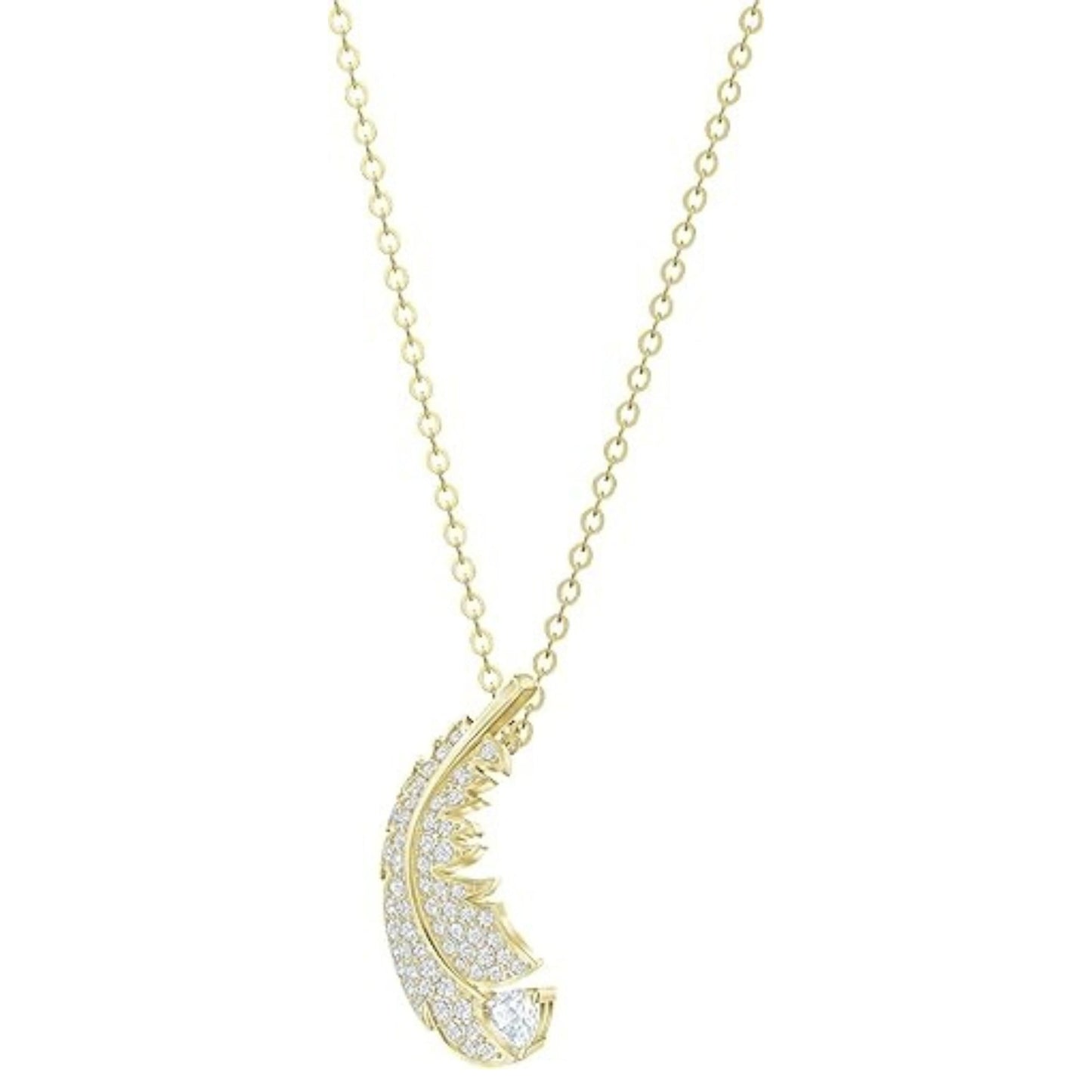 Golden Feather Radiance Necklace-Necklaces-Blizzm