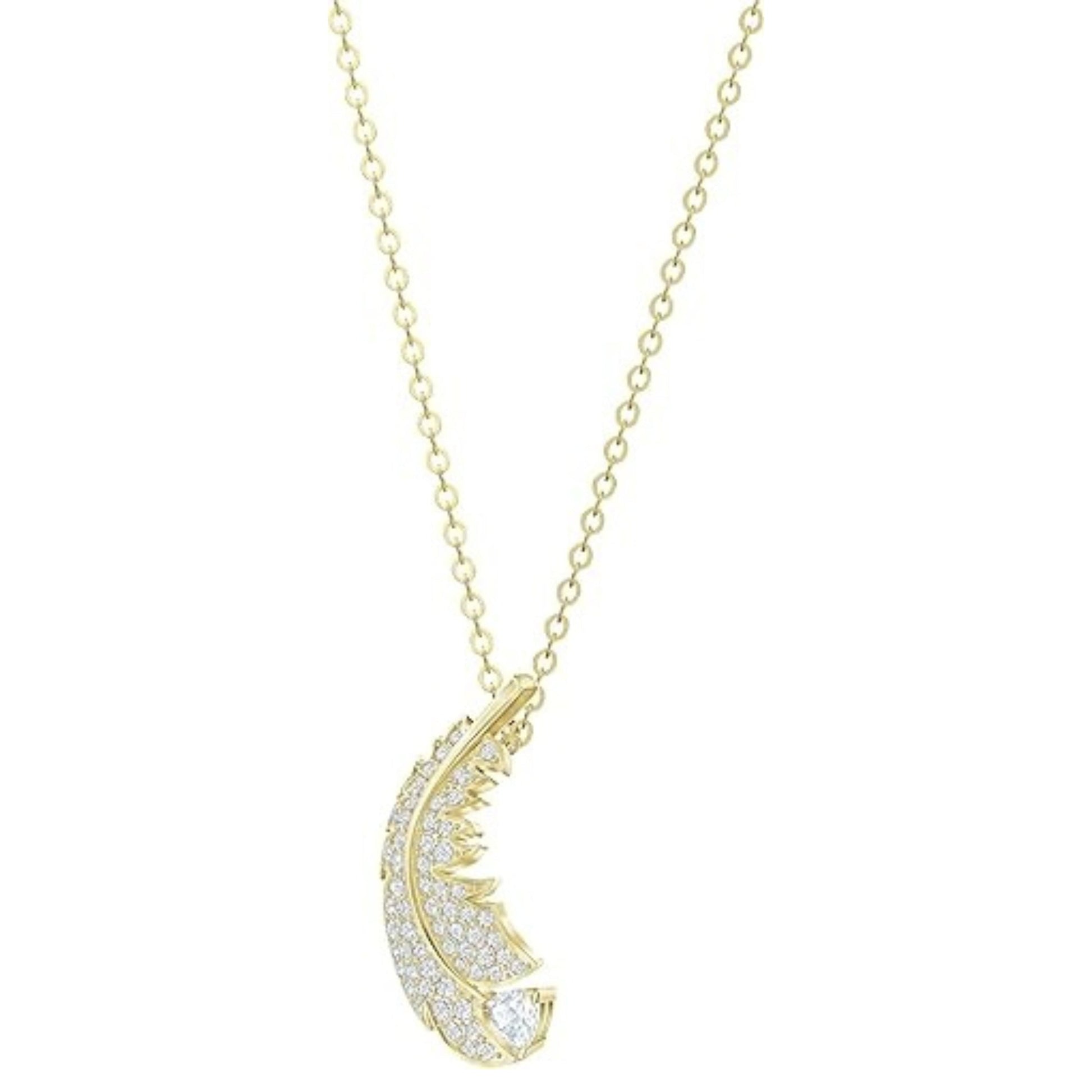 Golden Feather Radiance Necklace-Necklaces-Blizzm
