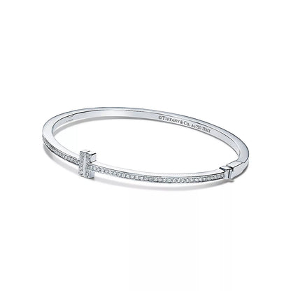 Linea Pave Hinged Bangle-Bracelets-Blizzm