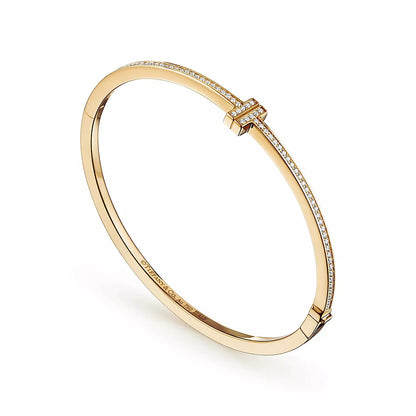 Linea Pave Hinged Bangle-Bracelets-Blizzm