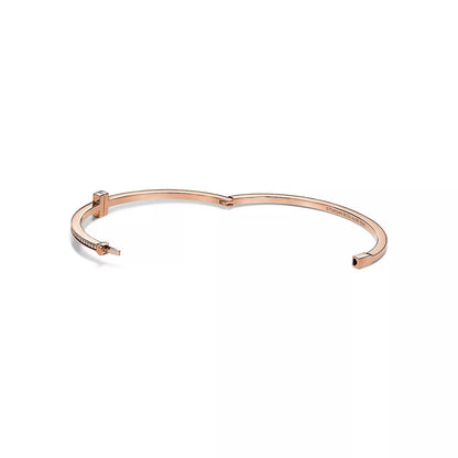 Linea Pave Hinged Bangle-Bracelets-Blizzm