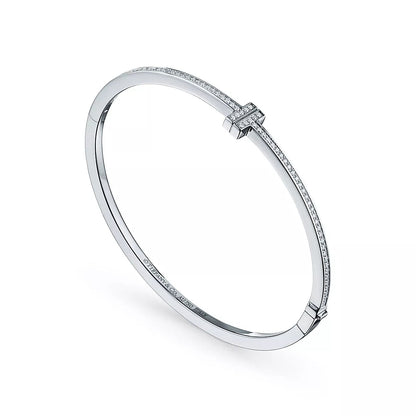 Linea Pave Hinged Bangle-Bracelets-Blizzm