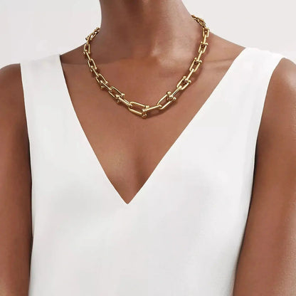 Link Graduated Necklace-Necklaces-Blizzm