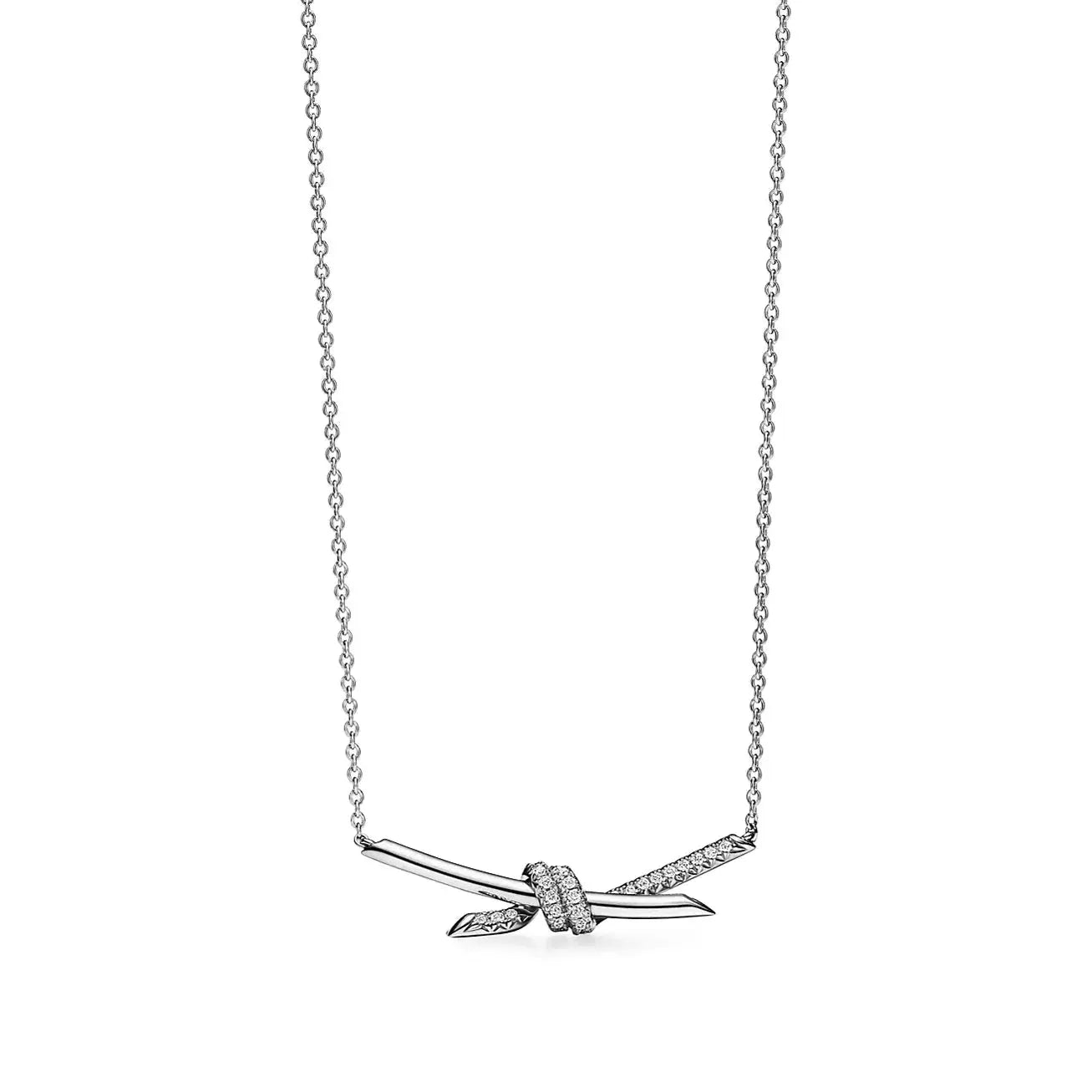 Luminous Pavé Knot Necklace-Necklaces-Blizzm