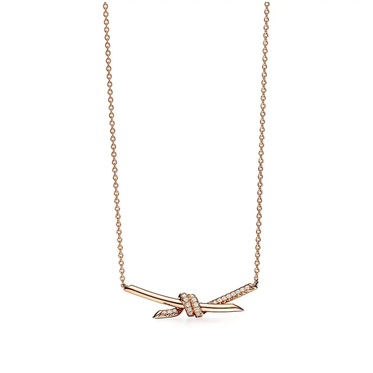 Luminous Pavé Knot Necklace-Necklaces-Blizzm